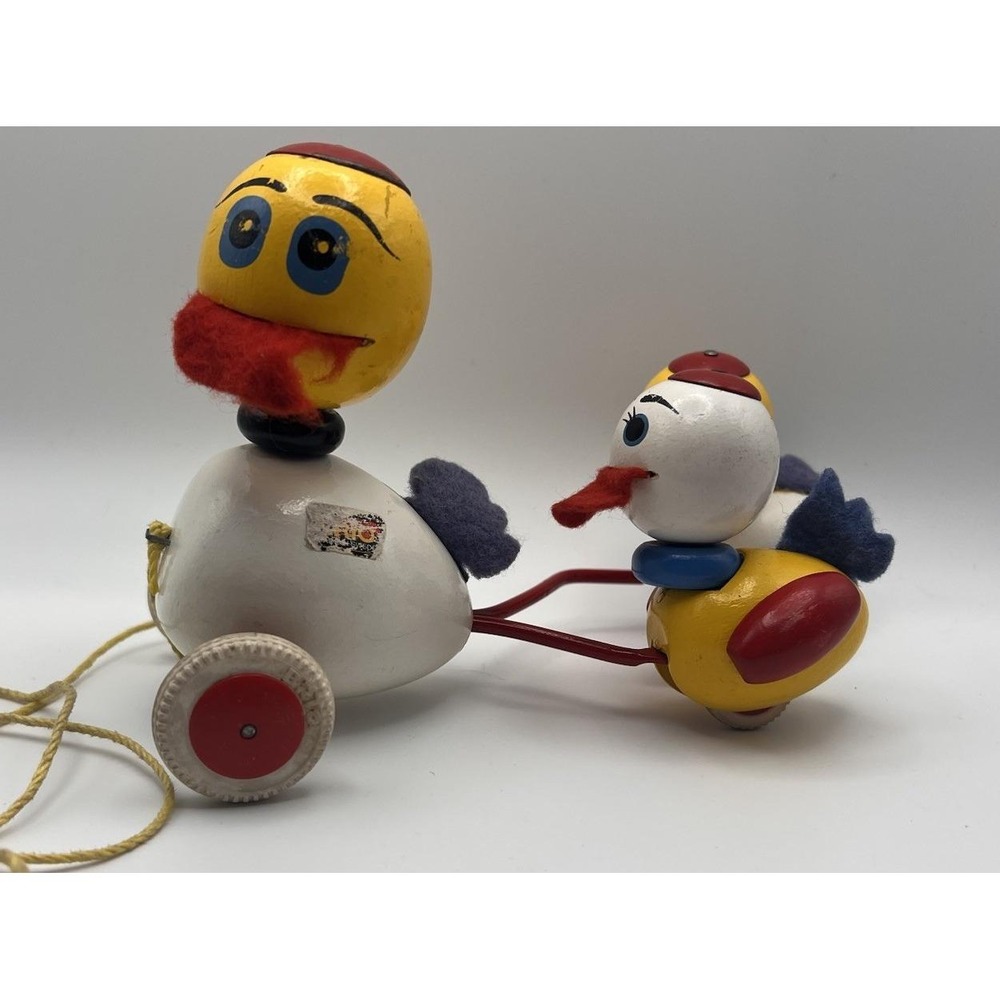 Brio Sweden Wooden Pull Toy Ducks Ducklings  Mid Century Retro READ